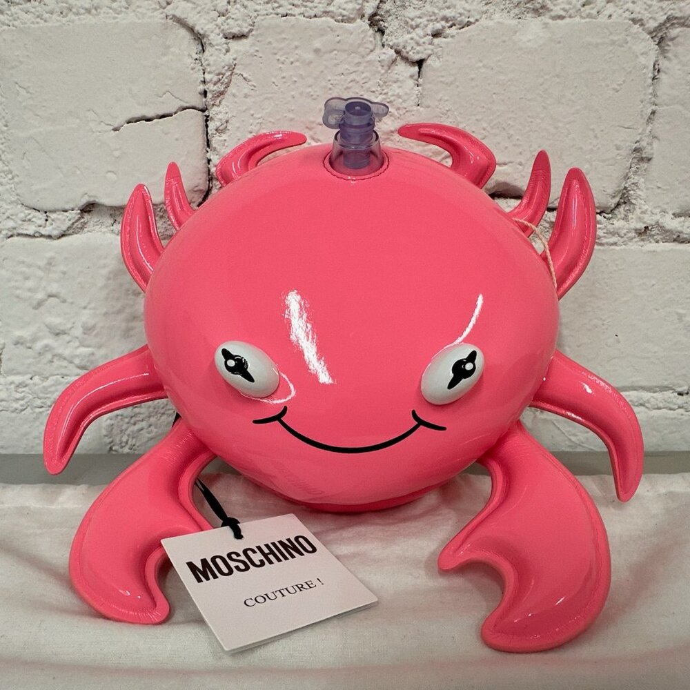 SS23 Moschino Couture Jeremy Scott Pink Inflatable Crab Patent Leather Bag
